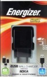 Incarcator 2Usb priza+ Cablu de date Energizer Fast Charging Nokia/ Smartphones