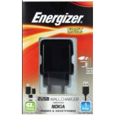 Incarcator 2Usb priza+ Cablu de date Energizer Fast Charging Nokia/ Smartphones