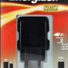 Incarcator 2Usb priza+ Cablu de date Energizer Fast Charging Nokia/ Smartphones