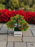 Cumpara ieftin Copăcel decorativ artificial 25 cm cu flori portocalii
