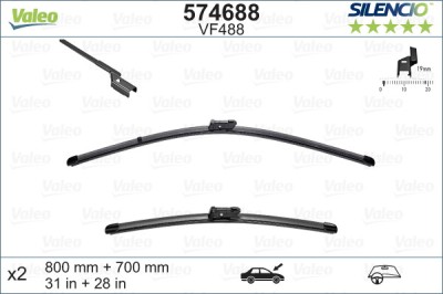 VALEO 574688 SILENCIO FLAT BLADE SET lamela stergator foto