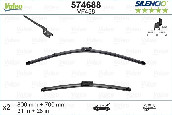 VALEO 574688 SILENCIO FLAT BLADE SET lamela stergator