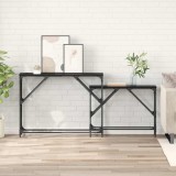 vidaXL Masă de consolă 2 pcs Stejar Negru 100 x 28 x 75 cm 882888