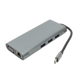 Cumpara ieftin Aproape nou: Adaptor multiport PNI MP110S 10 in 1 USB-C, USBx3, RJ45, HDMI, VGA, PD