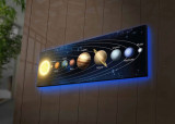 Tablou decorativ cu lumina LED, 3090NASA-021, Canvas, 30 x 90 cm, Multicolor