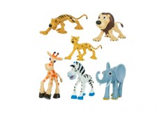 Set 6 figurine cu animale de la zoo, 9 x 8 cm fiecare, multicolor foto