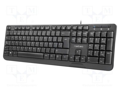 Tastatură NATEC neagră USB A ES layout cu cablu 1,8m slim foto