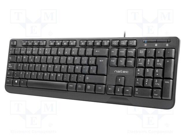Tastatură NATEC neagră USB A ES layout cu cablu 1,8m slim