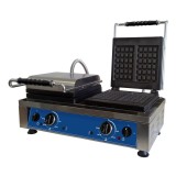 Cumpara ieftin Aparat Copt Vafe Profesional 2 Zone Amitek PG57W, inox/ fonta, 2 x 2.2 kW, 580 x 320 x 300 mm, Resigilat