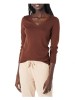 Pulover de dama Amazon Essentials, decolteu in V, maro, XXL - OUTLET