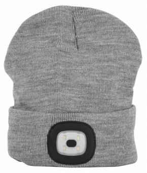 Caciula cu led reincarcabila, Strend Pro Kid Gri, unisex, USB, 4xSMD, Li-Ion
