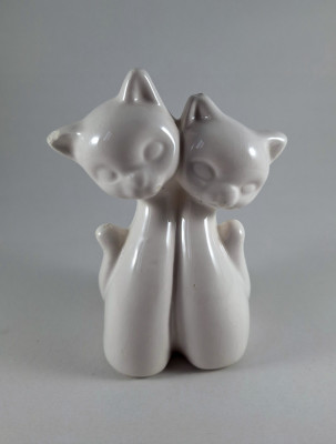 Bibelou din ceramica - pisicute, pisici cu suport pentru lumanare, 11 cm foto
