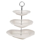 Cumpara ieftin Platou supraetajat ceramica alba 26x31 cm