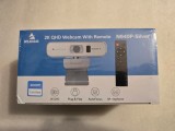 Webcam 2K QHD NexiGo N940P-Silver, AutoFocus, Microfon, Telecomandă