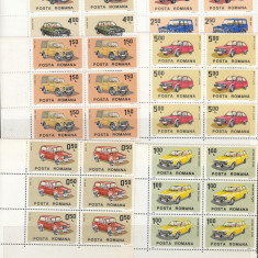 ROMANIA 1983 LP 1076 AUTOMOBILE ROMANESTI BLOCURI DE 6 TIMBRE MNH