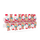 Cleme de Crăciun cu panglică, Moș Crăciun, 22 x 35 mm, 18 buc, 2 m, Oem