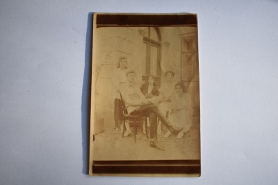 fotografie tematica militari/ armata romana militar cu familia 1920 foto