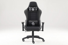 Scaun gaming GENATOR V9, piele perforata, recliner, Negru/Gri cu masaj lombar Default Title foto