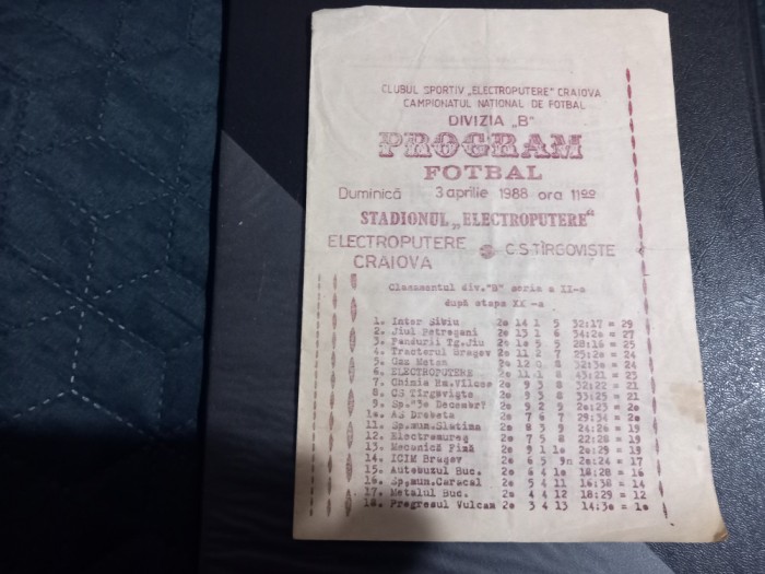 Program Electroputere Craiova - C S Tirgoviste