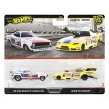 Hot wheels premium set 2 masinute metalice plymouth cuda fc 72 si robn pinks scara 1 la 64