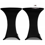 VidaXL Husă de masă cu picior &Oslash;70 cm, 2 buc., negru, elastic