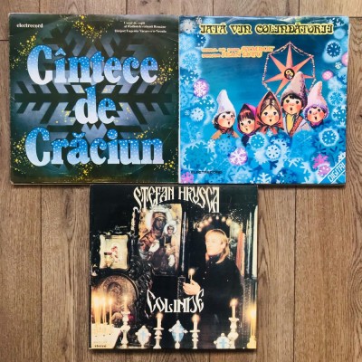 Pachet 3x Disc Vinil Colinde / Crăciun ȘTEFAN HRUȘCĂ, Cantece Craciun Corul Copii Radioteleviziunii, Iata Vin Colindatorii Corul De copii Symbol Vinyl foto