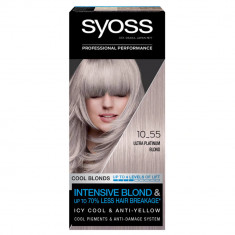 Vopsea de Par Permanenta SYOSS Color Baseline 10-55, Ultraplatinum Gold, 115 ml, Vopsea de Par, Vopsea de Par Permanenta, Vopsea de Par Syoss, Vopsea