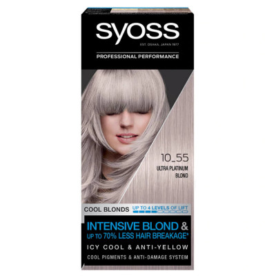 Vopsea de Par Permanenta SYOSS Color Baseline 10-55, Ultraplatinum Gold, 115 ml, Vopsea de Par, Vopsea de Par Permanenta, Vopsea de Par Syoss, Vopsea foto