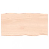 Blat masa 100x50x(2-6) cm lemn masiv netratat contur organic, DKD Home Decor