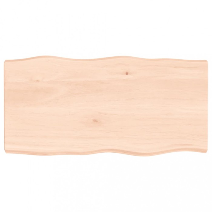 Blat masa 100x50x(2-6) cm lemn masiv netratat contur organic