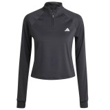Bluza cu maneca lunga pentru femei Adidas Train Essentials Minimal Branding 1 4, negru, M - OUTLET