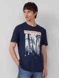 s.Oliver Tricou barbati cu decolteu la baza gatului, Regular Fit din bumbac, Bleumarin, S
