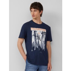 s.Oliver Tricou barbati cu decolteu la baza gatului, Regular Fit din bumbac, Bleumarin, S