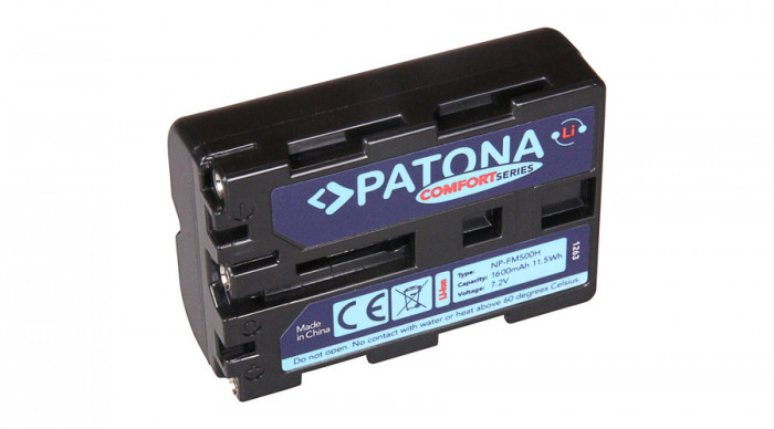 Baterie Sony NP-FM500H Alpha DSLR-A100 DSLR-A100H 57 65 7,2Volt/1600mAh/11,5Wh/Li-Ion Comfort - Patona Comfort