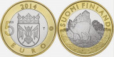 Finlanda moneda comemorativa 5 euro 2014 - Natura nordica Lup - UNC, Europa