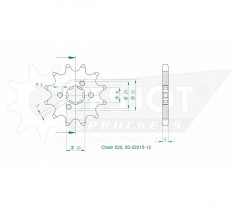 Pinion fata 15 dinti pas lant 520 - Honda NSR 125 - VT 125 Shadow - XL 125 Varadero - XR 250 R - Kymco Mxer - MXU (ATV) 50cc