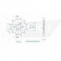 Pinion fata 15 dinti pas lant 520 - Honda NSR 125 - VT 125 Shadow - XL 125 Varadero - XR 250 R - Kymco Mxer - MXU (ATV) 50cc