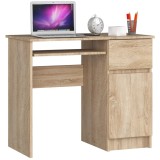 Birou computer PIKSEL, cu sertar, dulap si raft pentru tastatura, dreapta, 90x50x77 cm, stejar sonoma Household NewTrend