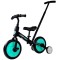 Bicicleta 3 in 1, cu pedale si roti ajutatoare pentru copii, negru-turcoaz, LeanToys, 7679