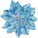 Floare decorativa de Craciun MagicHome, poinsettia albastra 12 cm
