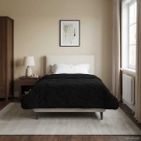 vidaXL Duvet de iarnă Negru 140 x 220 cm Microfibră și fleece Teddy 42026326