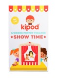 Teatru de papusi din lemn pentru masa, Kipod, pliabil, cu figurine incluse