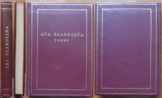 Ana Blandiana, Poeme, 1978, editia 1 cu autograf catre Coman, cu un portret de Eugen Dragutescu si prefata de Alexandru Philippide, legatura piele