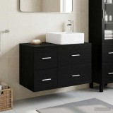 Cumpara ieftin Set dulap baie 2 buc. Stejar Negru 79,5 x 41 x 80 cm