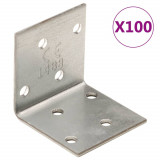 VidaXL Suporturi unghiulare 100 buc. 2 mm 40x40x40 mm oțel galvanizat