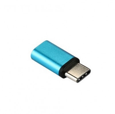 Adaptor USB tip C la micro USB pentru diverse dispozitive - Albastru foto