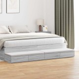 Sertare de pat, gri sonoma, 200x36,5x16,5 cm lemn prelucrat