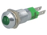 Lampă LED Verde &Oslash;8.2mm 24-28VDC IP40 Metal