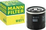 Filtru ulei Mann W 67/1 Kia Mazda Nissan Subaru, filtru insurubabil, supapa retur