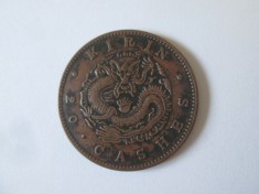 China 20 Cash 1903 provincia Kirin,diametrul=33 mm,greutate=12,70 grame,moneda din imagini foto